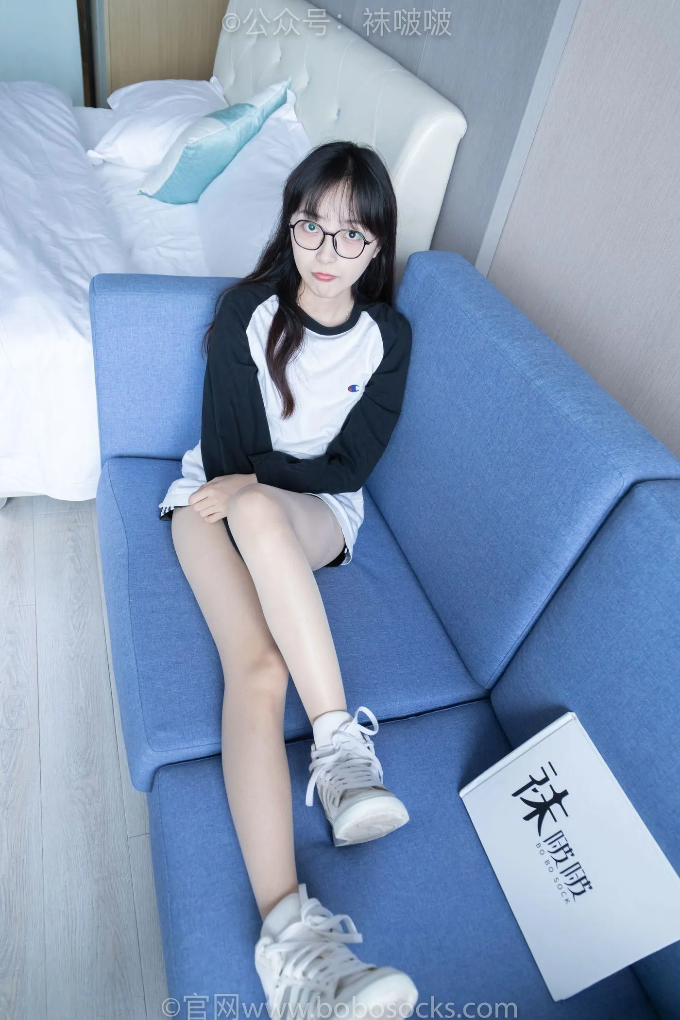 [BoBoSocks袜啵啵]NO.015 稚予-阿迪板鞋、白色短棉袜、肉丝 [135P]插图7